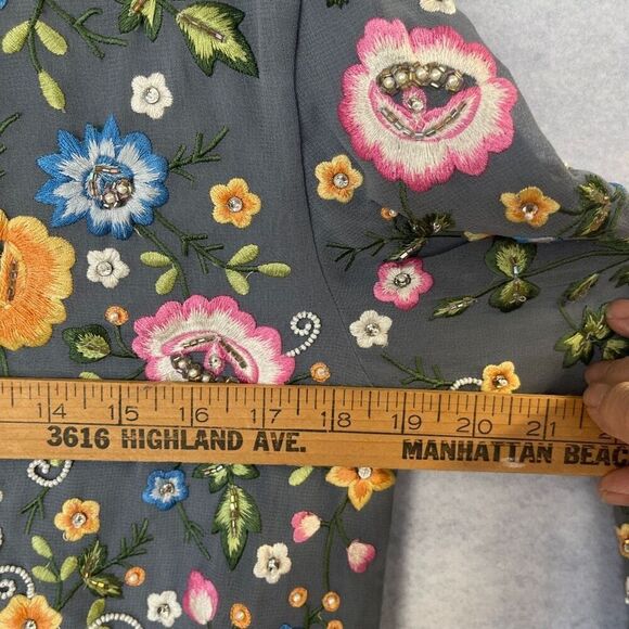 Needle & Thread by Anthropologie beaded embroidered bomber jacket size 6 - Picture 9 of 10